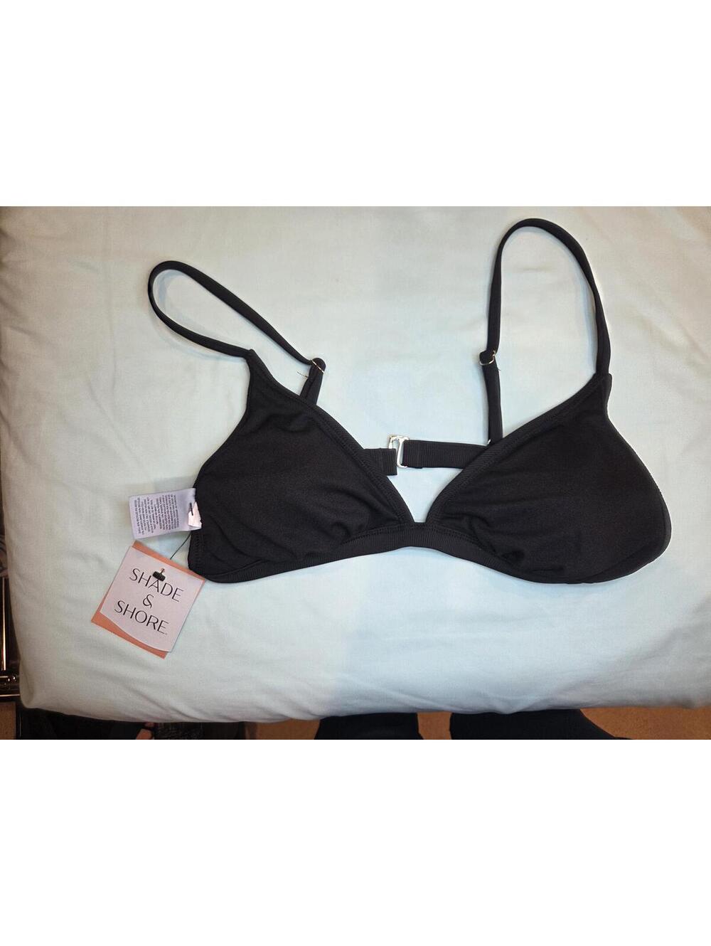 Shade & Shore Black Bikini Top Size M 8/10 New With Tags